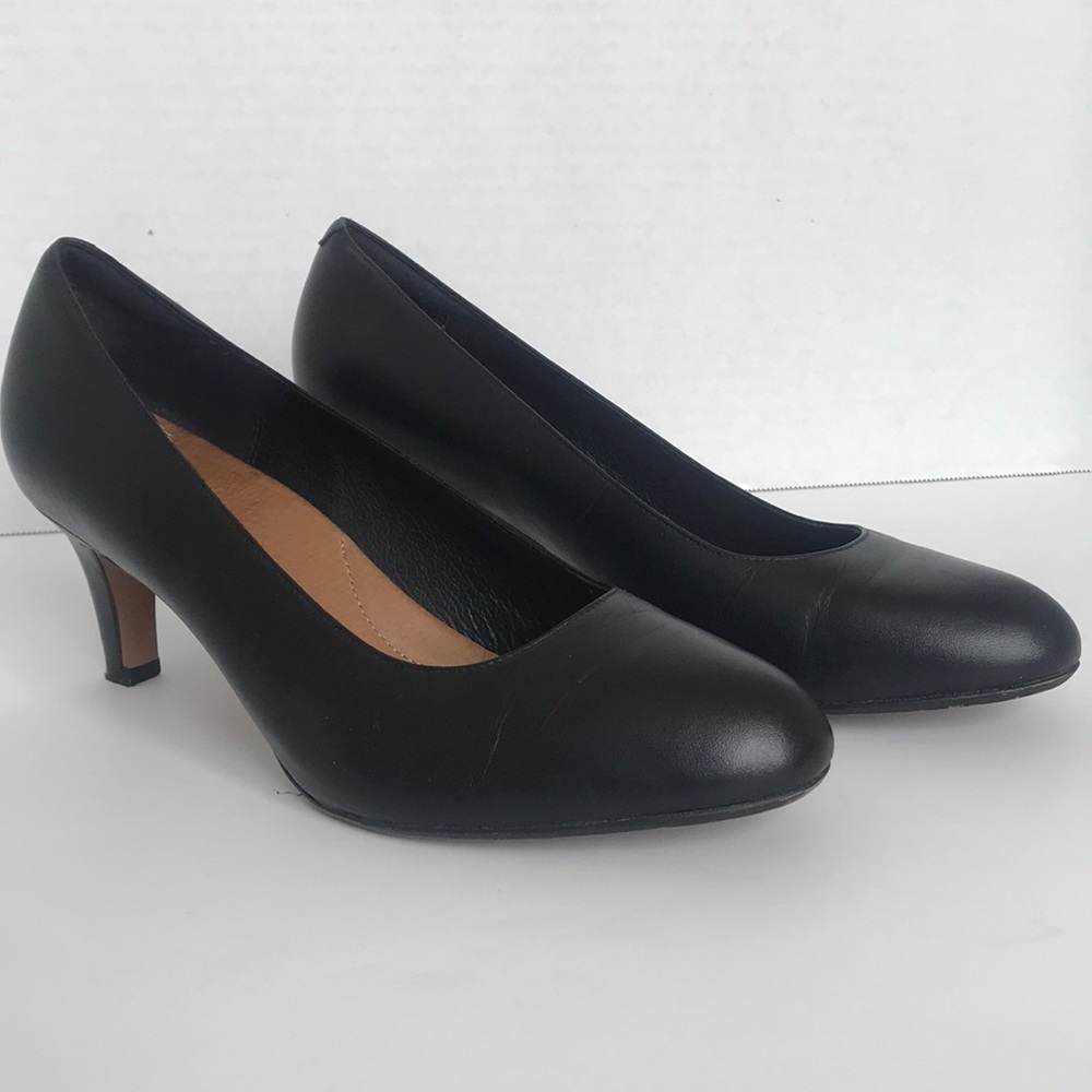 Clarks Black Leather Heels